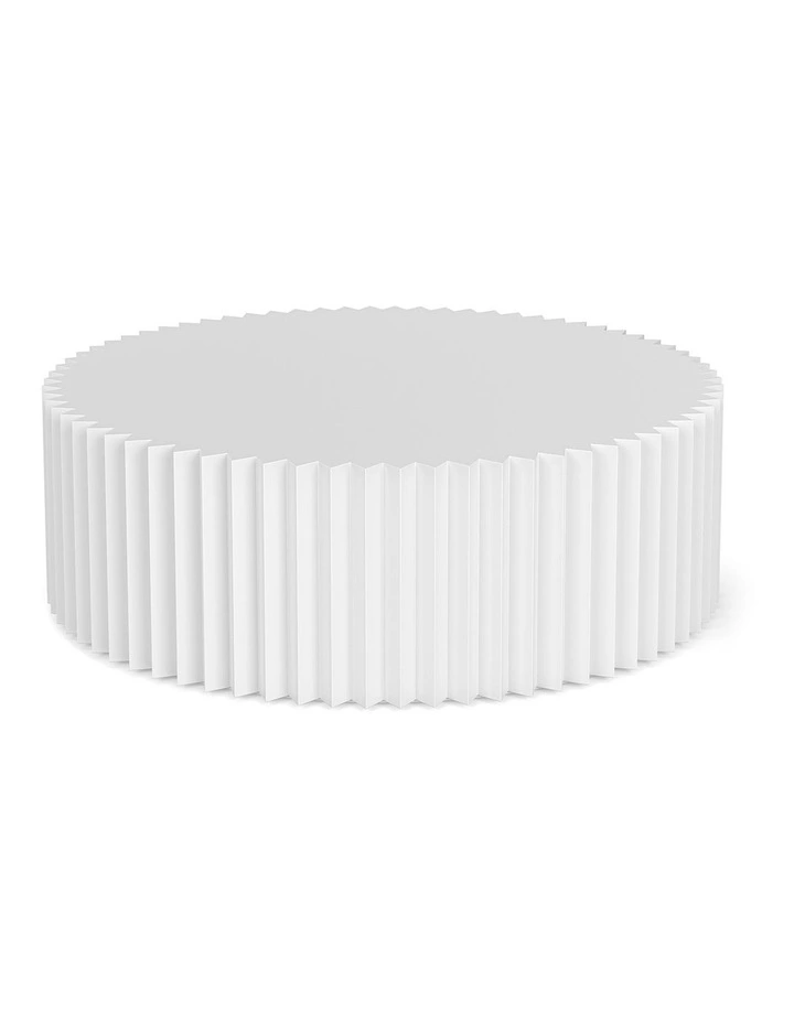 Kaei Fluted Round Coffee Table In White image 4