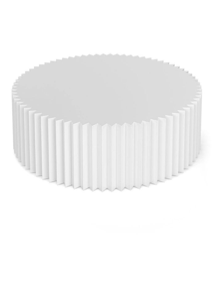 Kaei Fluted Round Coffee Table In White image 5