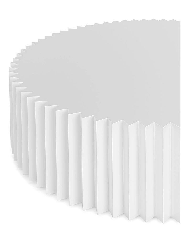 Kaei Fluted Round Coffee Table In White image 6