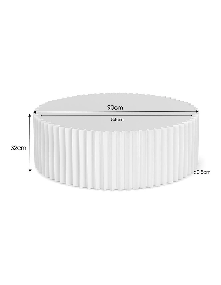 Kaei Fluted Round Coffee Table In White image 7