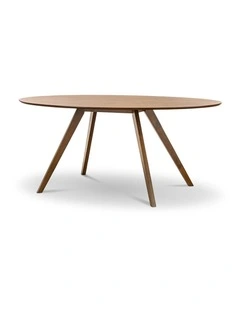 Carol Oval Dining Table 180cm In Brown Oak