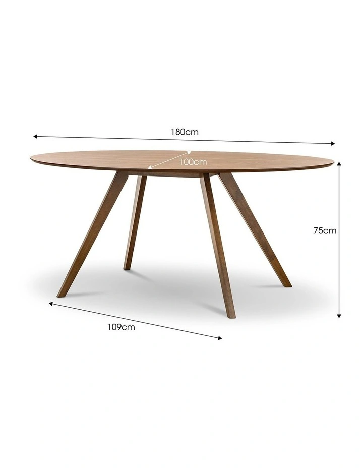 Carol Oval Dining Table 180cm In Brown Oak image 7