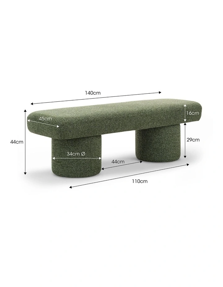 Nico Bench Seat 140cm In Moss Green image 6