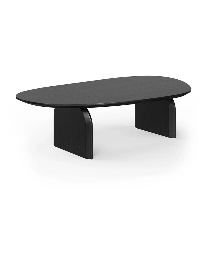 Arco Oval Oak Coffee Table In Black image 1