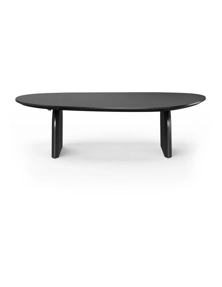 Arco Oval Oak Coffee Table In Black image 3