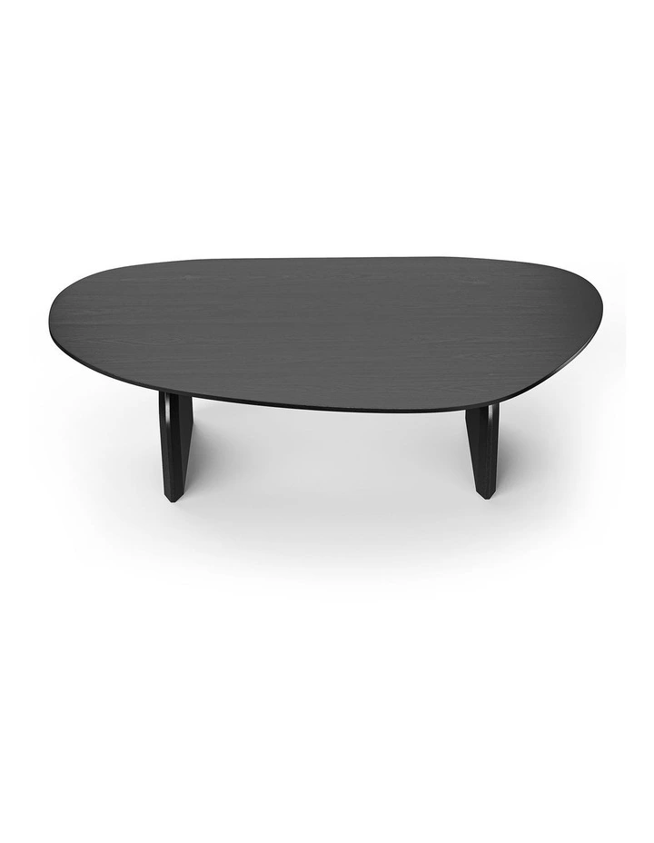 Arco Oval Oak Coffee Table In Black image 4