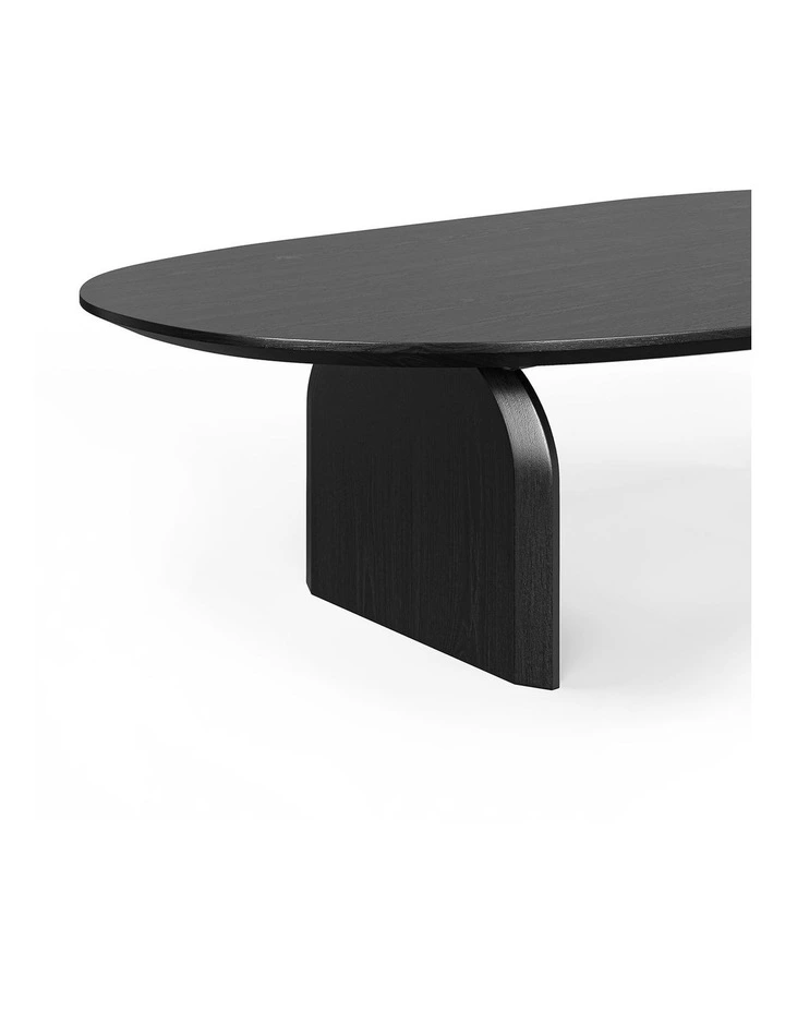 Arco Oval Oak Coffee Table In Black image 5