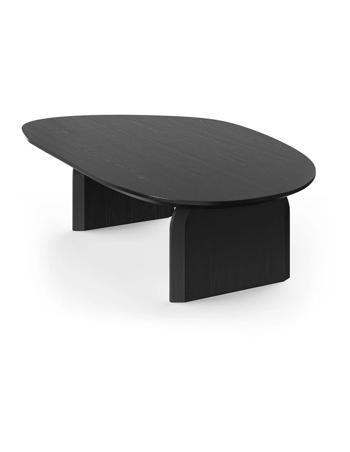 Arco Oval Oak Coffee Table In Black image 6
