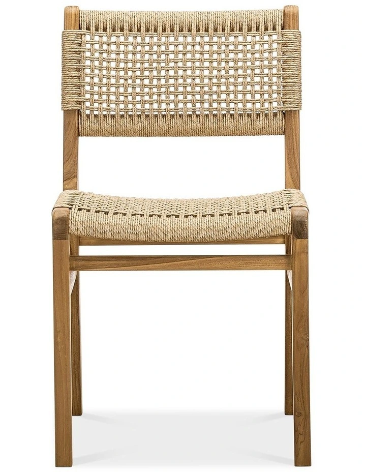 Elias Woven Cord Dining Chair Set Of 2 In Natural Teak image 2