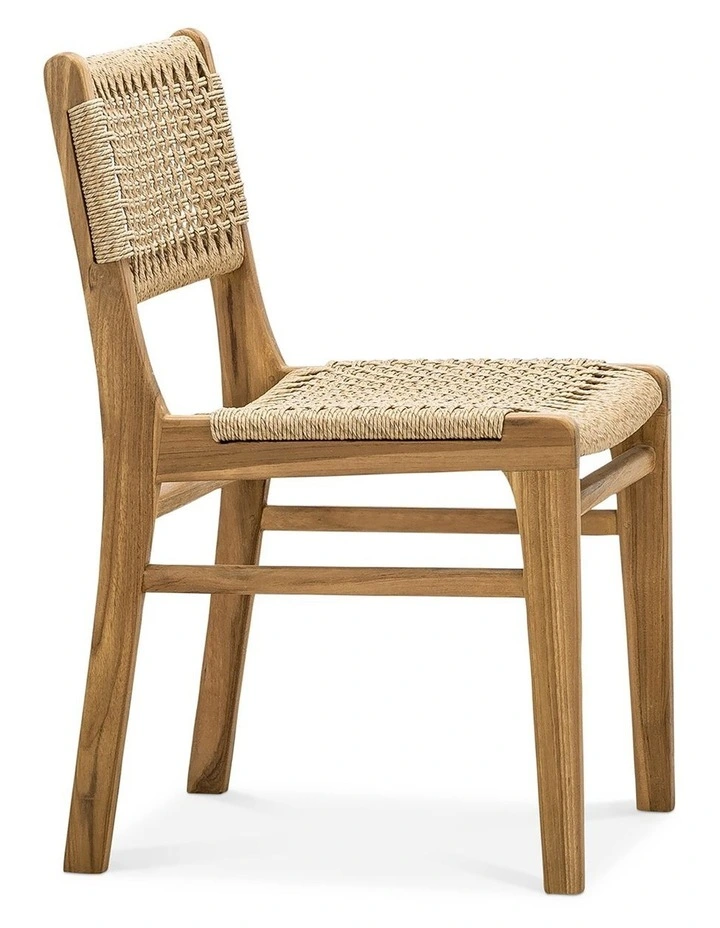 Elias Woven Cord Dining Chair Set Of 2 In Natural Teak image 3