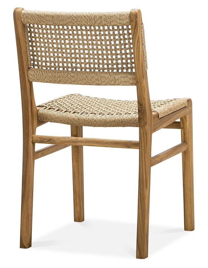 Elias Woven Cord Dining Chair Set Of 2 In Natural Teak image 4