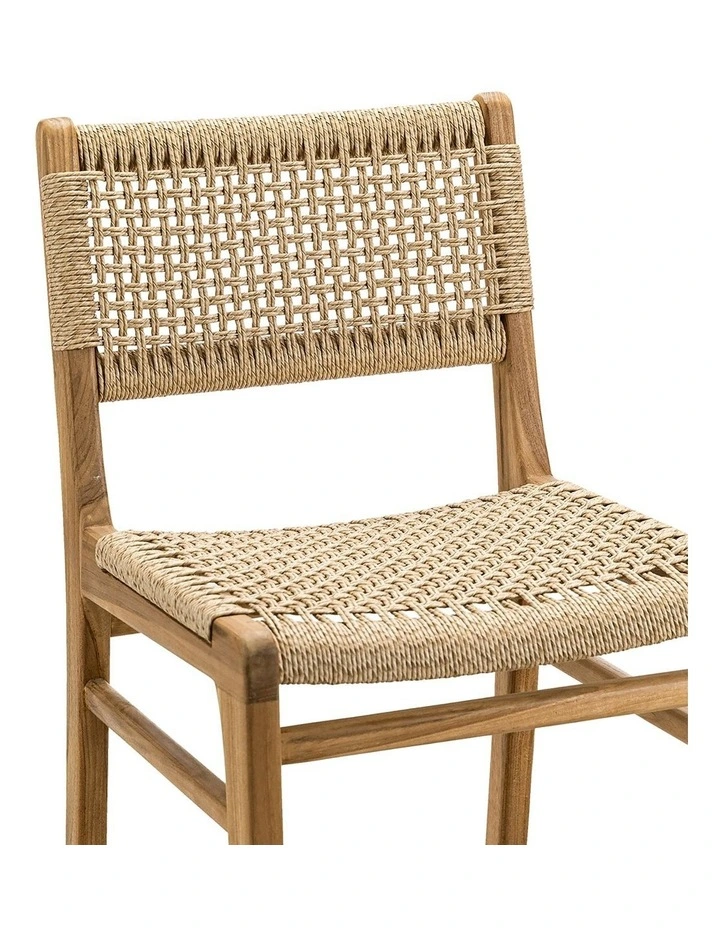 Elias Woven Cord Dining Chair Set Of 2 In Natural Teak image 5