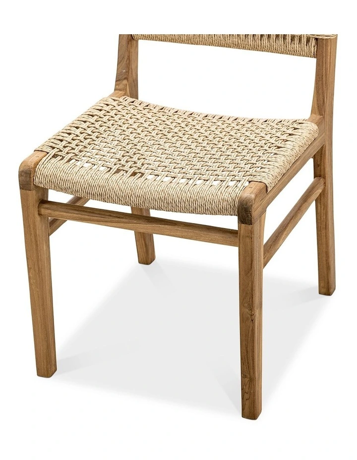 Elias Woven Cord Dining Chair Set Of 2 In Natural Teak image 6