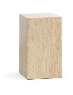 Cubie Plinth Small In Cream Travertine
