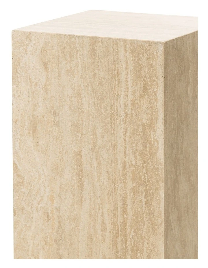 Cubie Plinth Small In Cream Travertine image 5