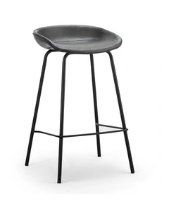 Brandon Vegan Leather Barstool Set Of 2 In Vintage Charcoal