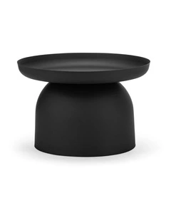 Sirkel Pedestal Round Coffee Table In Matte Black