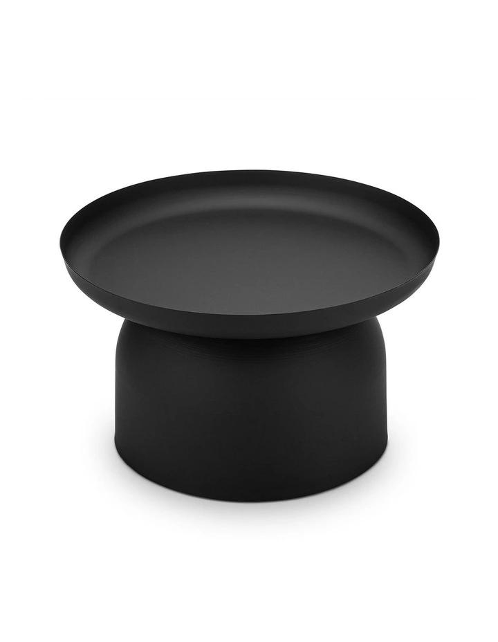 Sirkel Pedestal Round Coffee Table In Matte Black image 4