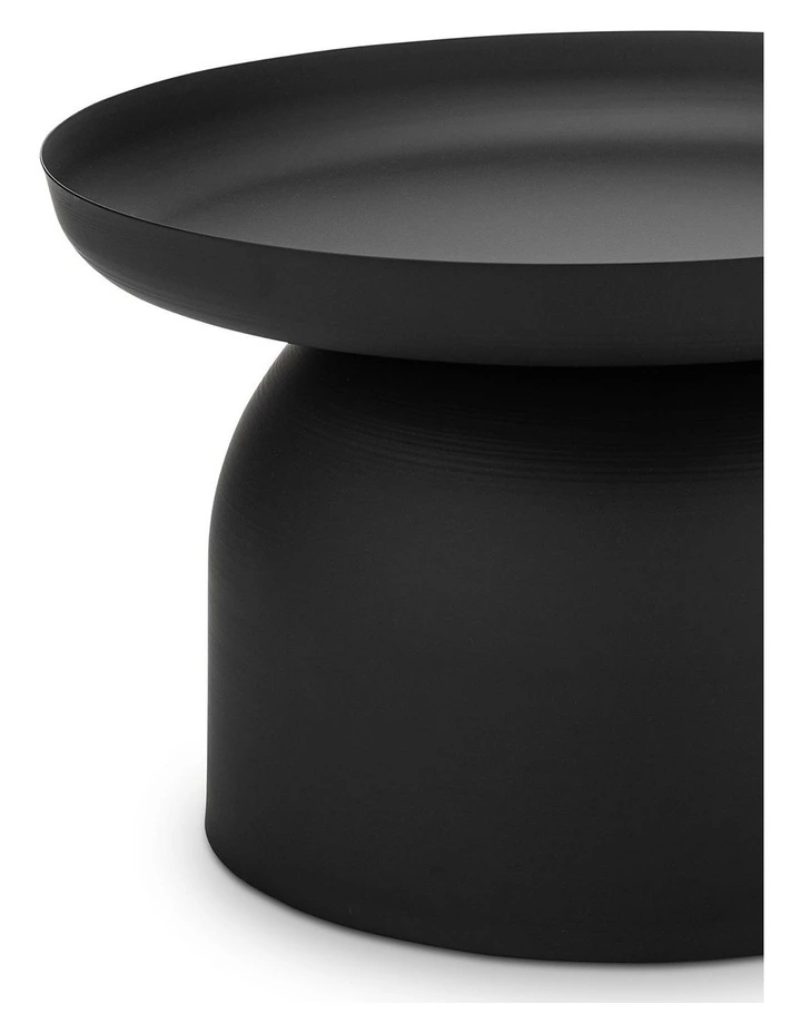 Sirkel Pedestal Round Coffee Table In Matte Black image 6