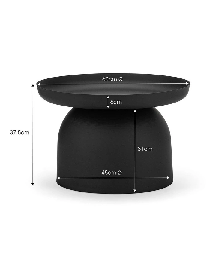 Sirkel Pedestal Round Coffee Table In Matte Black image 7
