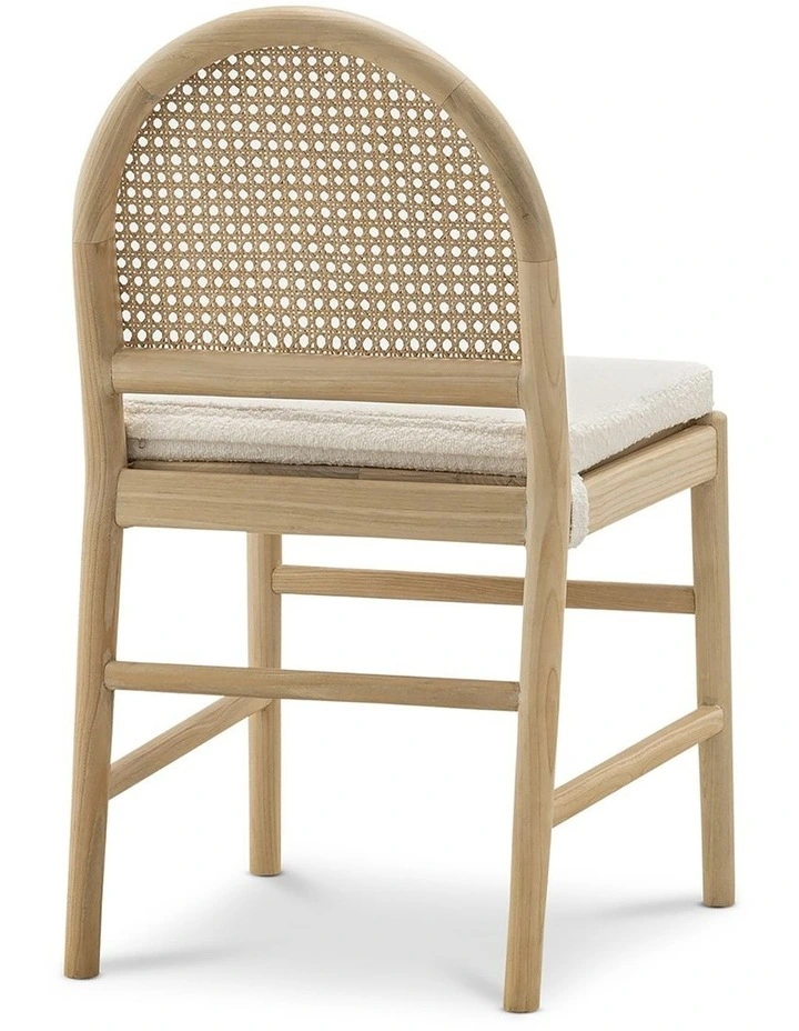 Estelle Arch Rattan Dining Chair Set Of 2 In Cream Boucle & Natural image 5