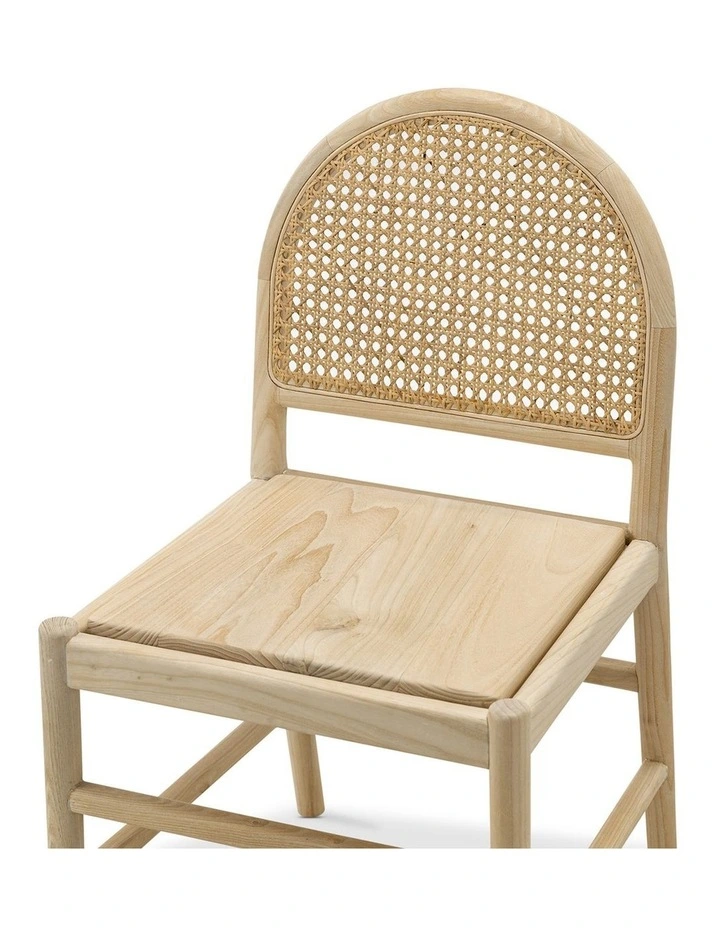 Estelle Arch Rattan Dining Chair Set Of 2 In Cream Boucle & Natural image 6