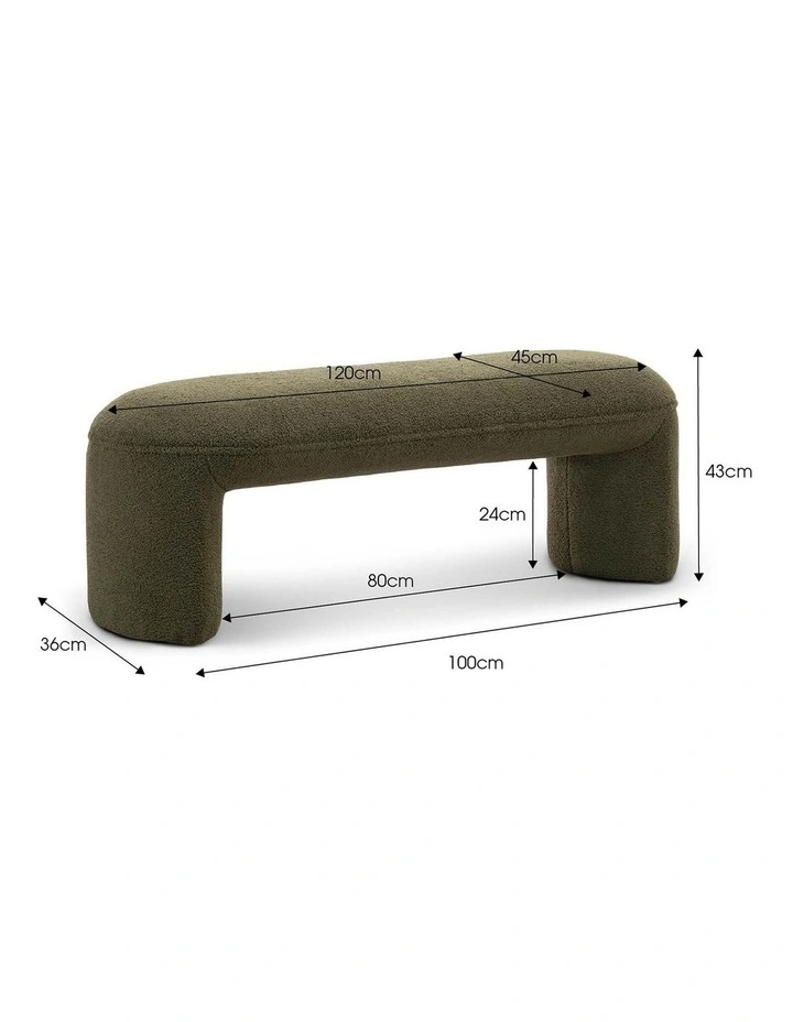 Remi Bench Seat 120cm In Teddy Moss image 6