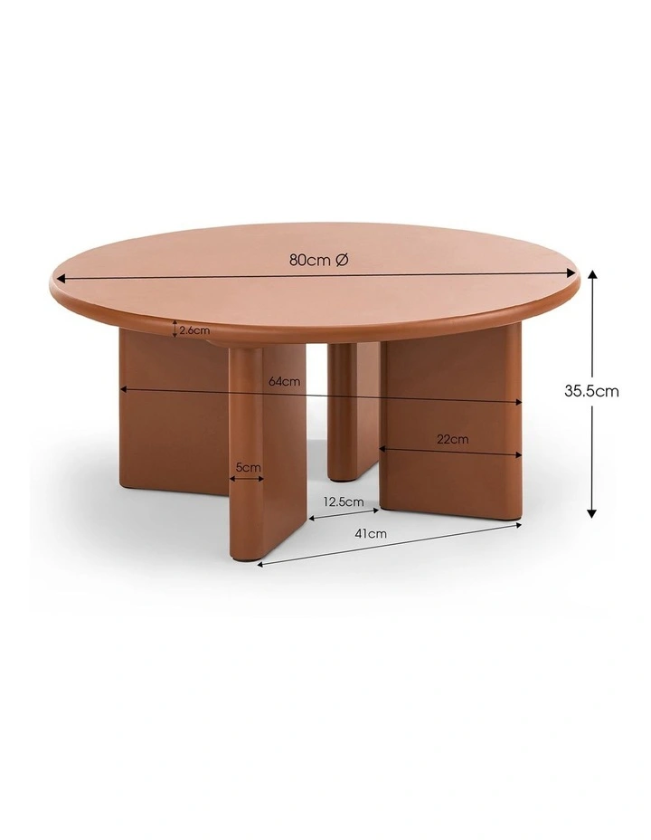 Omni Round Coffee Table In Muted Terracotta image 7