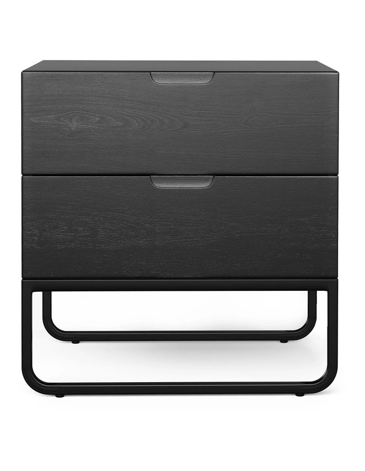 Dante 2 Drawer Bedside Table In Black Oak image 3