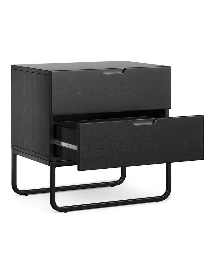 Dante 2 Drawer Bedside Table In Black Oak image 4