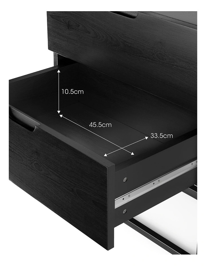 Dante 2 Drawer Bedside Table In Black Oak image 7