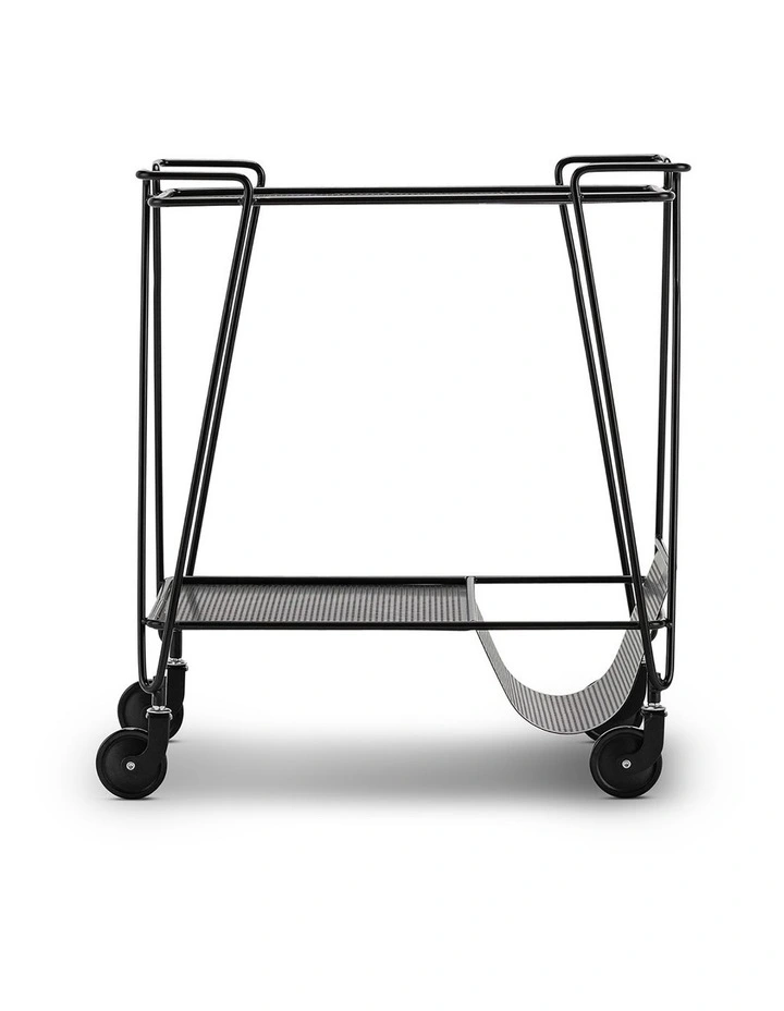 Kian Steel Bar Cart In Matte Black image 3