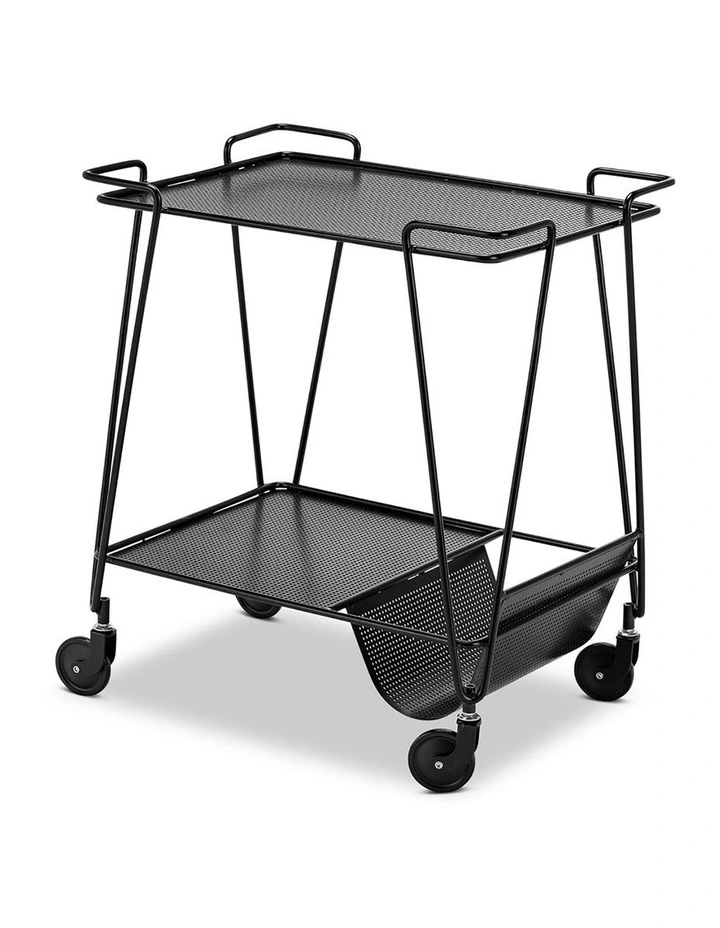 Kian Steel Bar Cart In Matte Black image 4