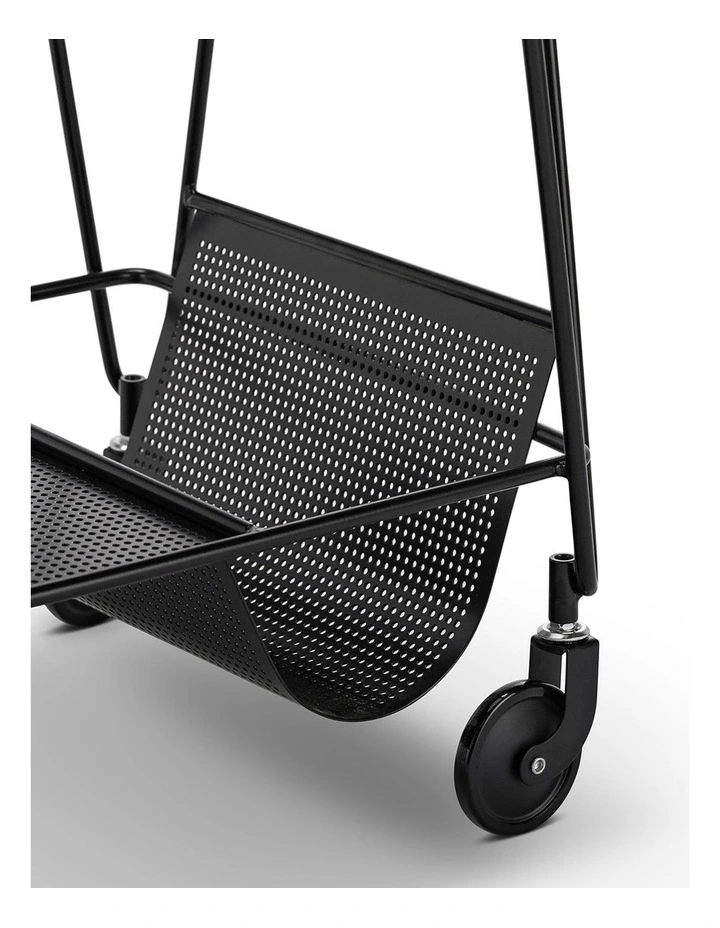 Kian Steel Bar Cart In Matte Black image 6