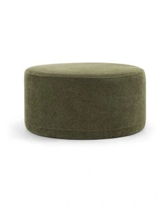 Halle Medium Round Ottoman In Wattle Green