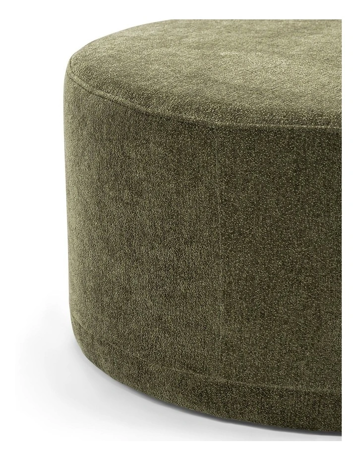 Halle Medium Round Ottoman In Wattle Green image 4