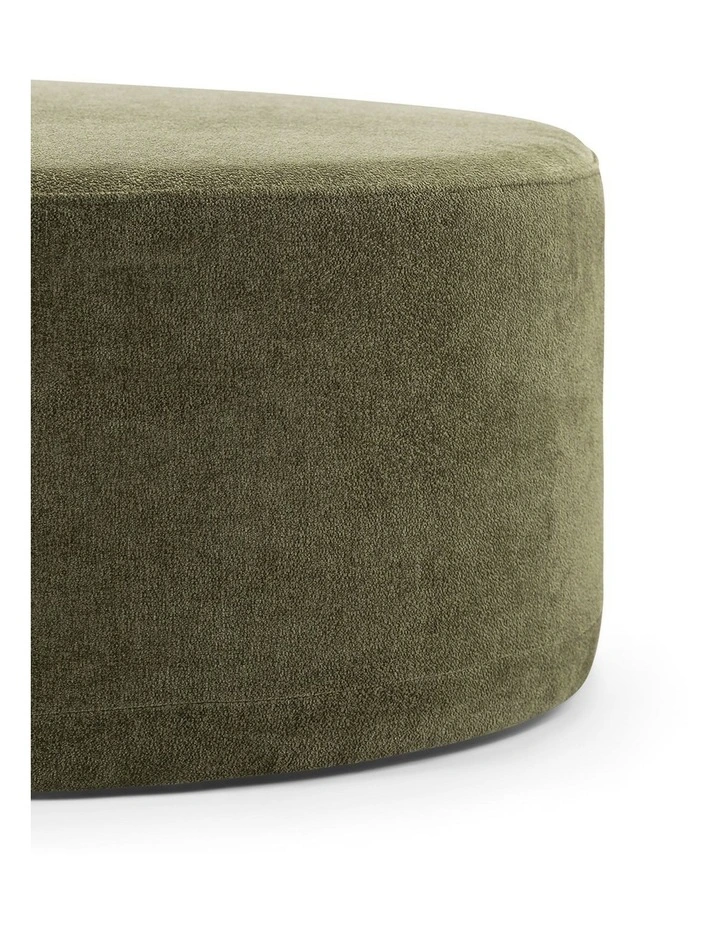 Halle Medium Round Ottoman In Wattle Green image 6