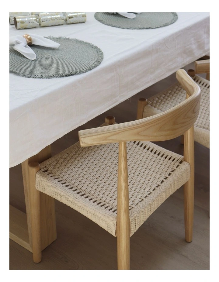 Elba Ashwood Woven Cord Dining Chair Set Of 2 In Natural image 3