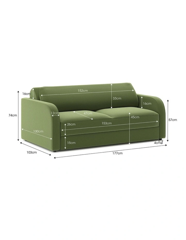 Doze Double Sofa Bed 2.5 Seater In Forest Green image 6