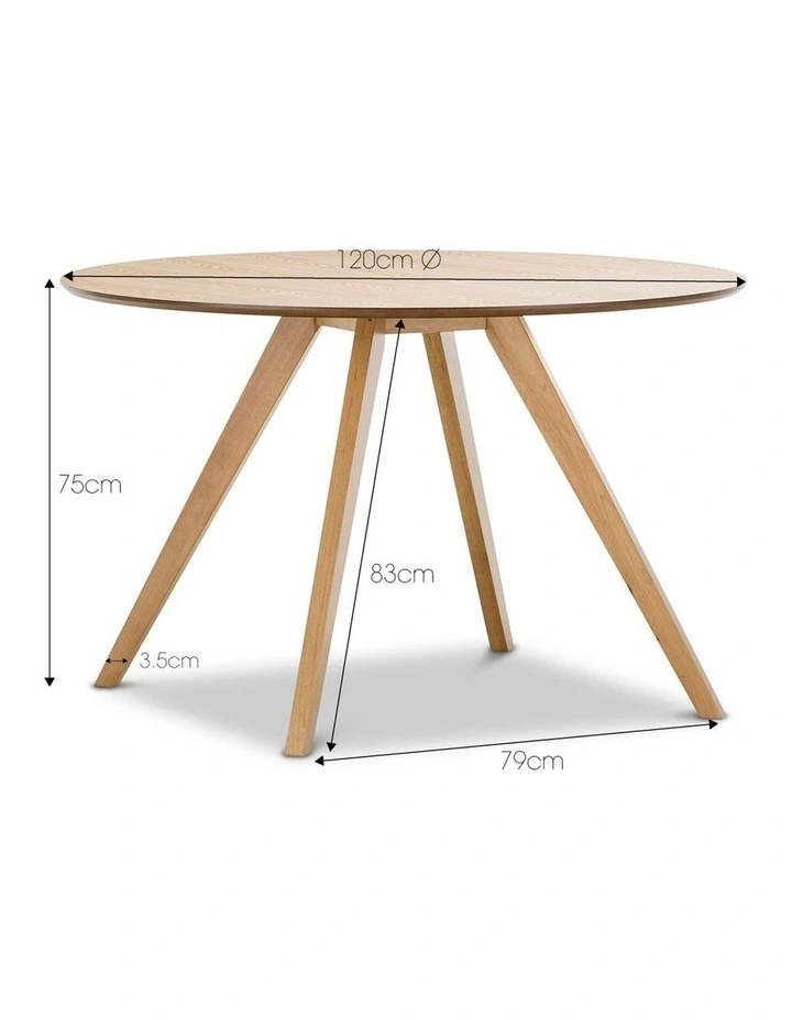 Milari Round Dining Table 120cm In Natural Oak image 6