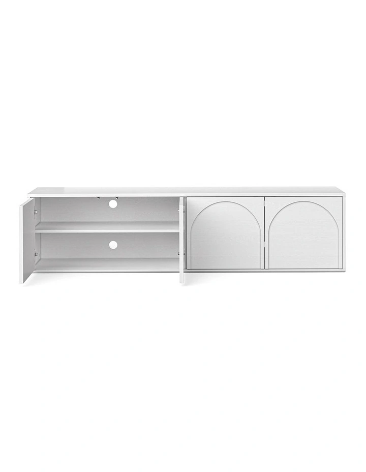 Aurora Arch 4 Door Tv Entertainment Unit In White Oak image 4