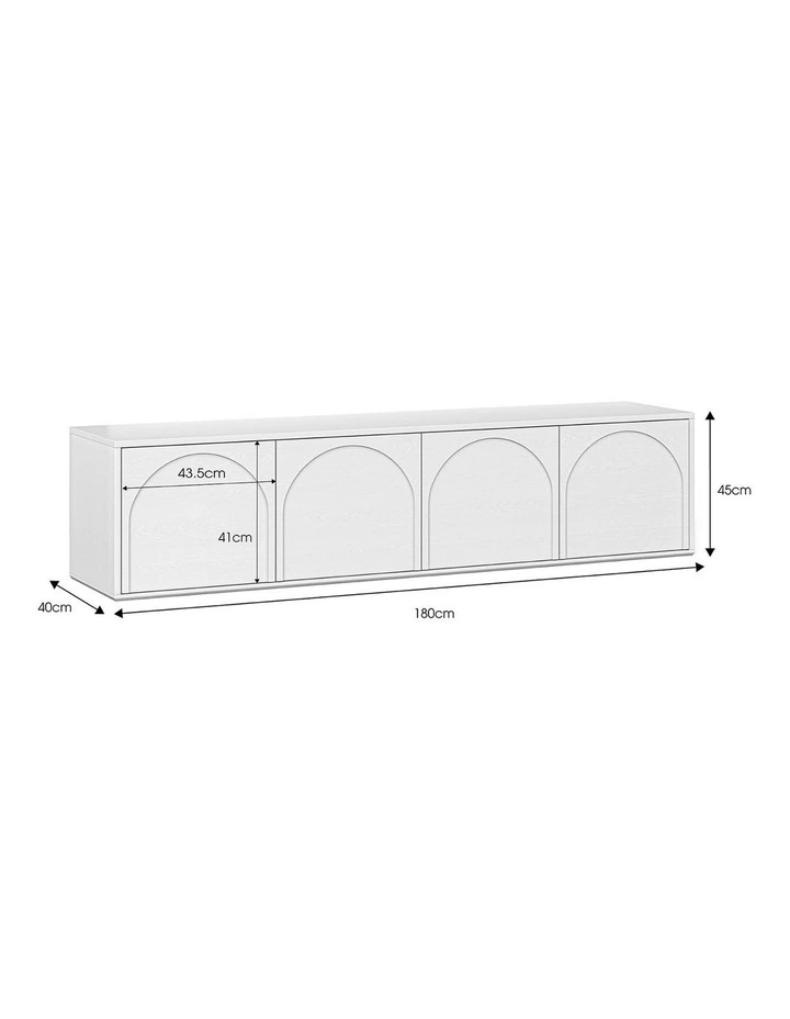 Aurora Arch 4 Door Tv Entertainment Unit In White Oak image 6