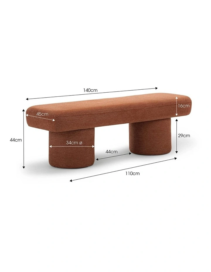Nico Bench Seat 140cm In Rust Orange image 6