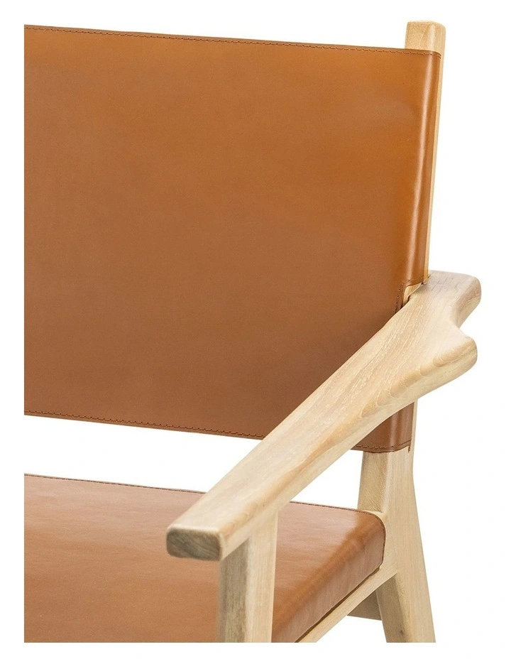 Enzo Leather Sling Armchair In Coco Tan image 5