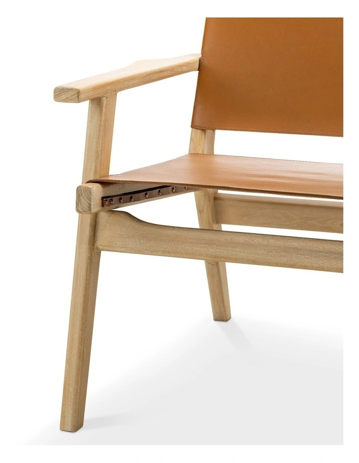 Enzo Leather Sling Armchair In Coco Tan image 6