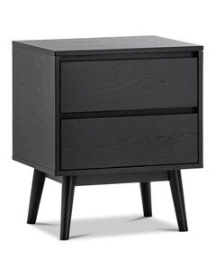 Maison 2 Drawer Bedside Table In Black Oak
