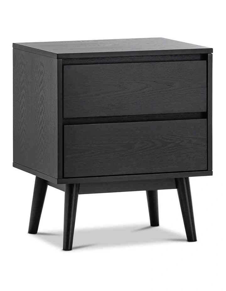 Maison 2 Drawer Bedside Table In Black Oak image 1