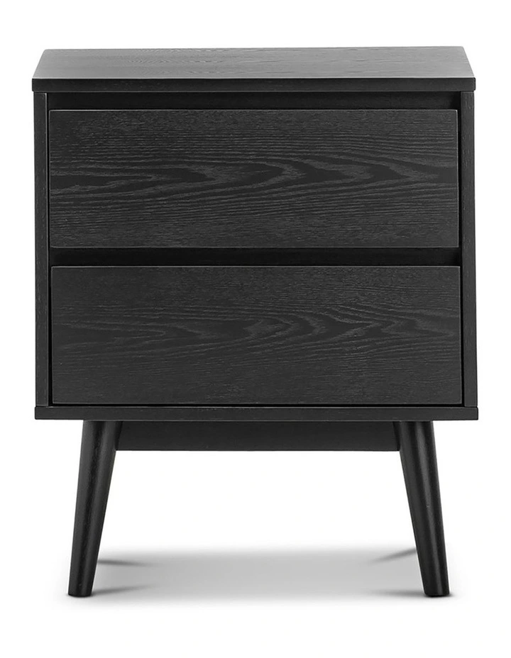 Maison 2 Drawer Bedside Table In Black Oak image 2