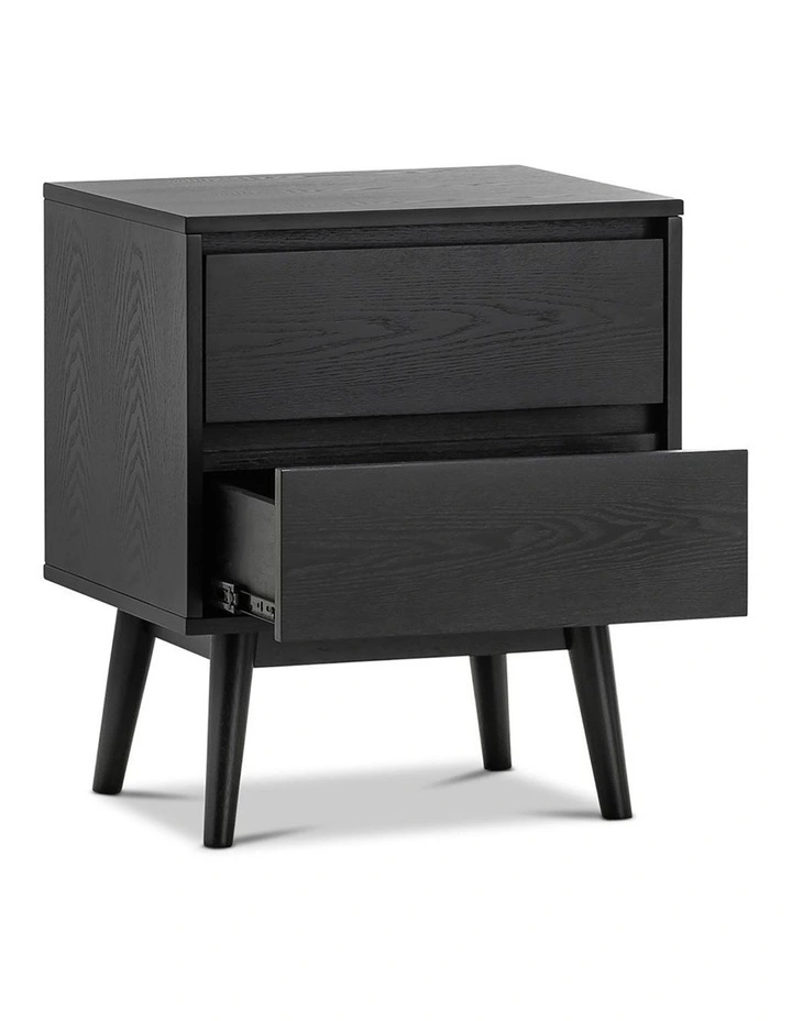Maison 2 Drawer Bedside Table In Black Oak image 3
