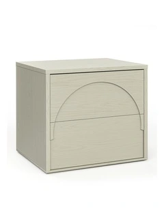 Aurora Arch 2 Drawer Bedside Table In Putty